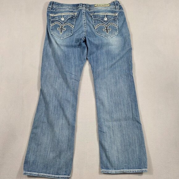 Rock Revival Jeans Womens 34 Blue Denim Sasha Easy Boot Mid-Rise - Picture 3 of 14